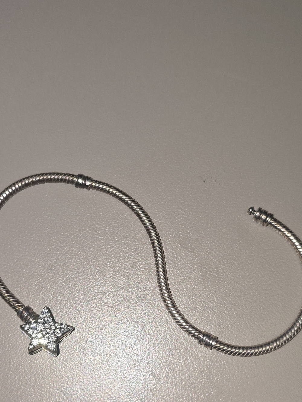 Pandora Moments Asymmetric Star Clasp Snake Chain Bracelet S925 Authentic